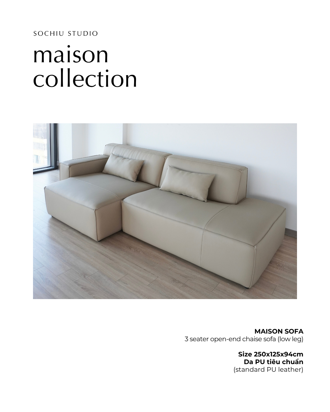 Maison Sofa 3 Seater Attached Version – sofa Sochiu Studio