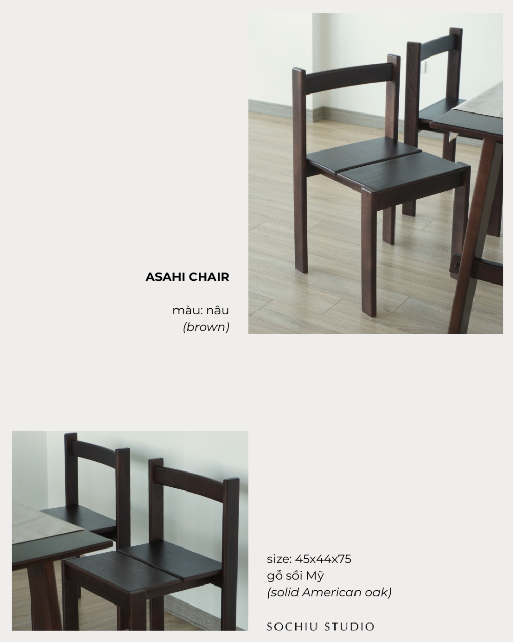 Asahi Dining Chair – ghế gỗ Sochiu Studio
