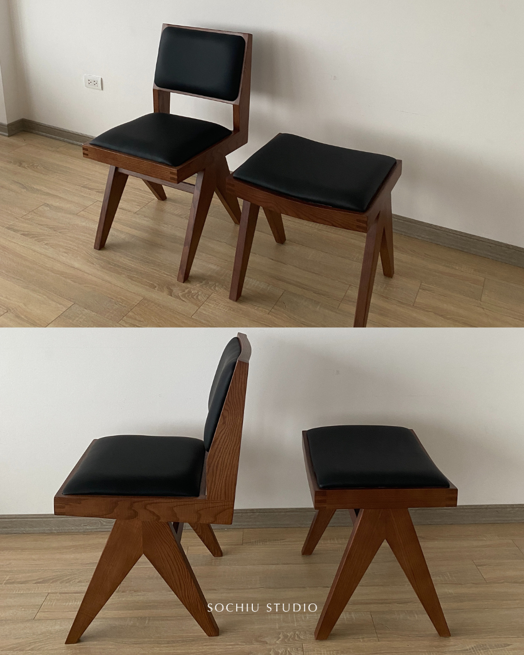 Pierre Jeanneret Dining Chair – ghế gỗ Sochiu Studio