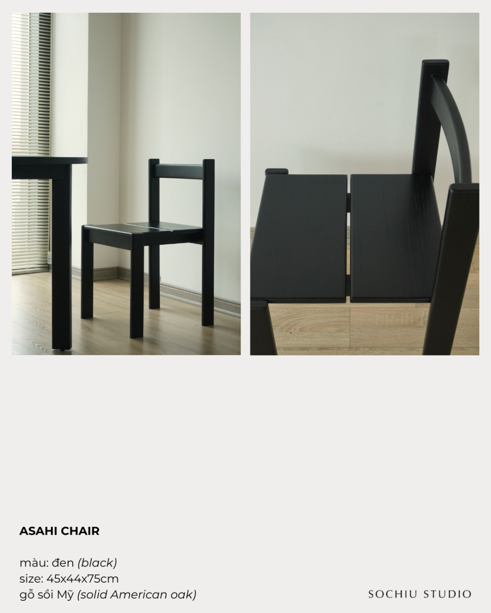 Asahi Dining Chair – ghế gỗ Sochiu Studio