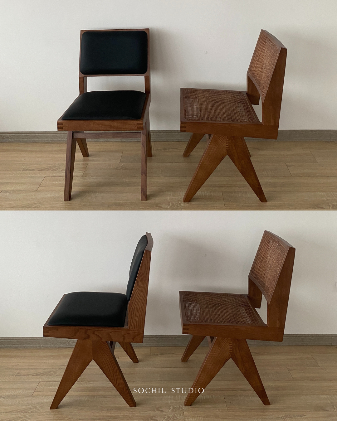 Pierre Jeanneret Dining Chair – ghế gỗ Sochiu Studio