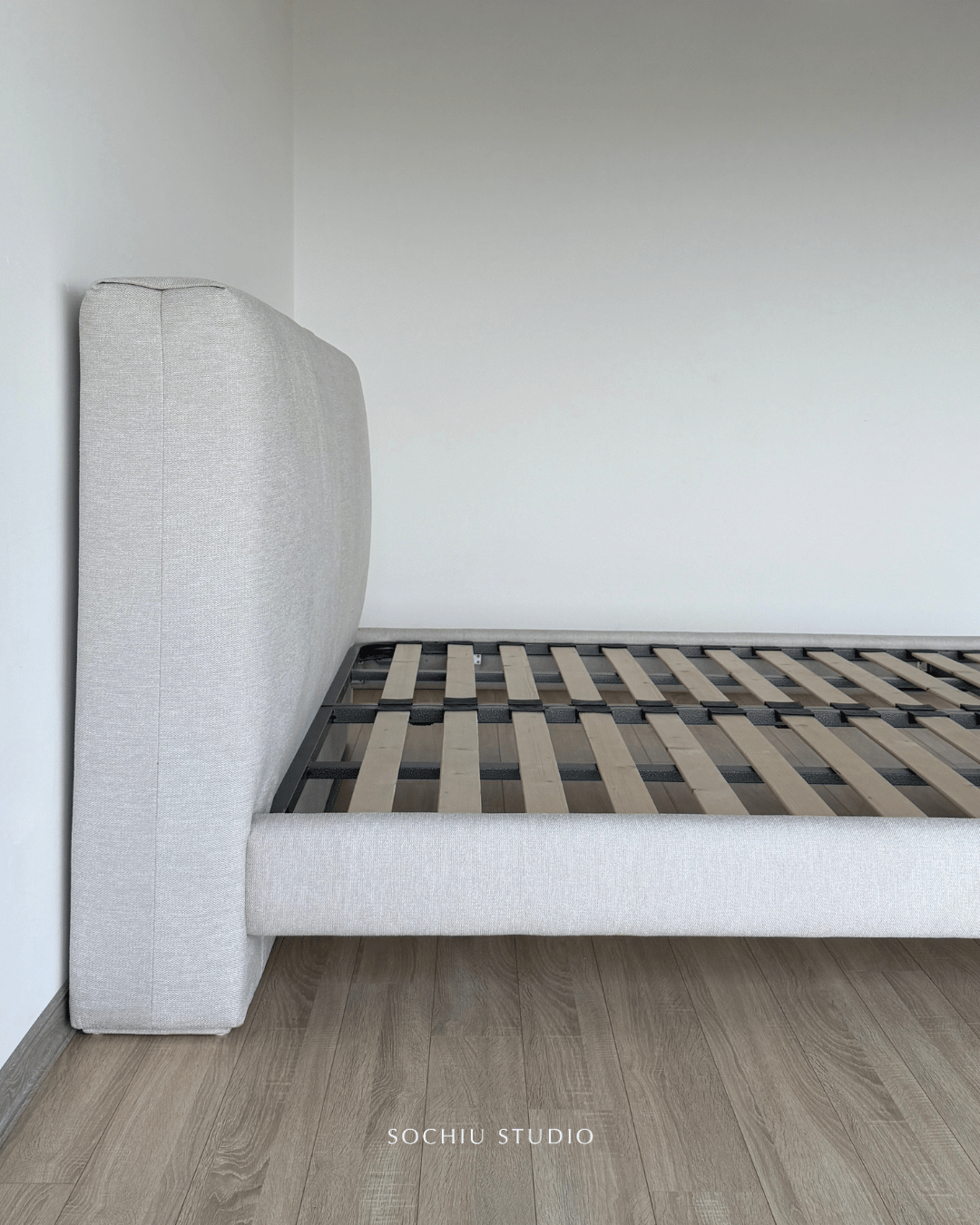 Bay Bed – upholstered bed by Sochiu Studio